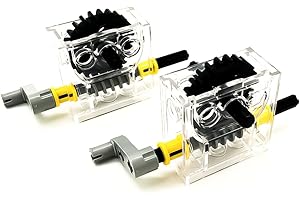 TZBTSTEAM 2 Set of Technic Trans-Clear GEARBOX ASSEMBLY Kits Compatible with legoes Technic Trans-Clear Wormbox gear motor REDUCER block Mindstorms robotics ev3 NXT transparent robot power functions 6588