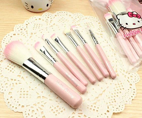 HK Candy Mini Style! Limited Edition!!! 10cm PINK 7pcs Cute Kitty Makeup Brush Sets (PINK)