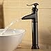 Senlesen Waterfall Spout Oil Rubbed Bronze Single Handle Bathroom Sink Vessel Faucet Basin Mixer Tap, ORB Lavatory Faucets Tall Body