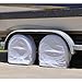 TCP Global Set of 2 Waterproof Vinyl RV Wheel & Tire Covers, Fits 26.75