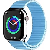 HeiKe Magnetic Silicone Band for Apple Watch Band 49mm 46mm 45mm 44mm 42mm 41mm 40mm 38mm for Men Women,Sport Loop iWatch Wristband Strap for Apple Watch Ultra 3 2 1 SE Series 11 10 9 8 7 6 5 4 3 2 1