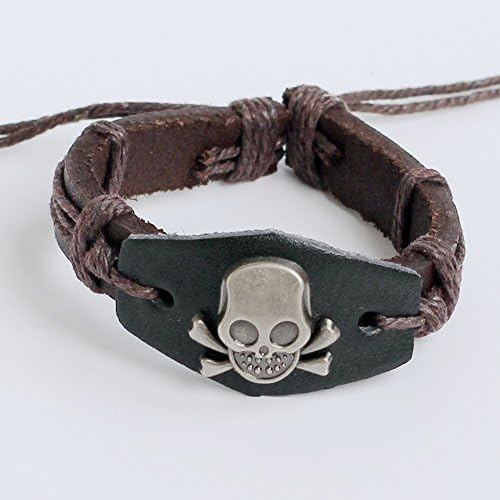 Men's leather bracelet Women's leather bracelet Skull bracelet Crossbones bracelet Badge bracelet Ropes bracelet Leather band bracelet Leather bangle bracelet Fashion bracelet
