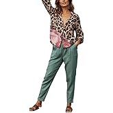 Womens Fashion Floral Button Down Shirts Lapel Neck Funny Graphic Print Casual Long Sleeve Top Plus Size Boho Fall Shirt