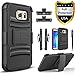Circlemalls Dual Layers [Combo Holster] and Built-in Kickstand Phone Case Compatible for Samsung Galaxy S6 Edge Plus Case, [NOT FIT Galaxy S6, S6 Edge],Shockproof and Stylus-Black