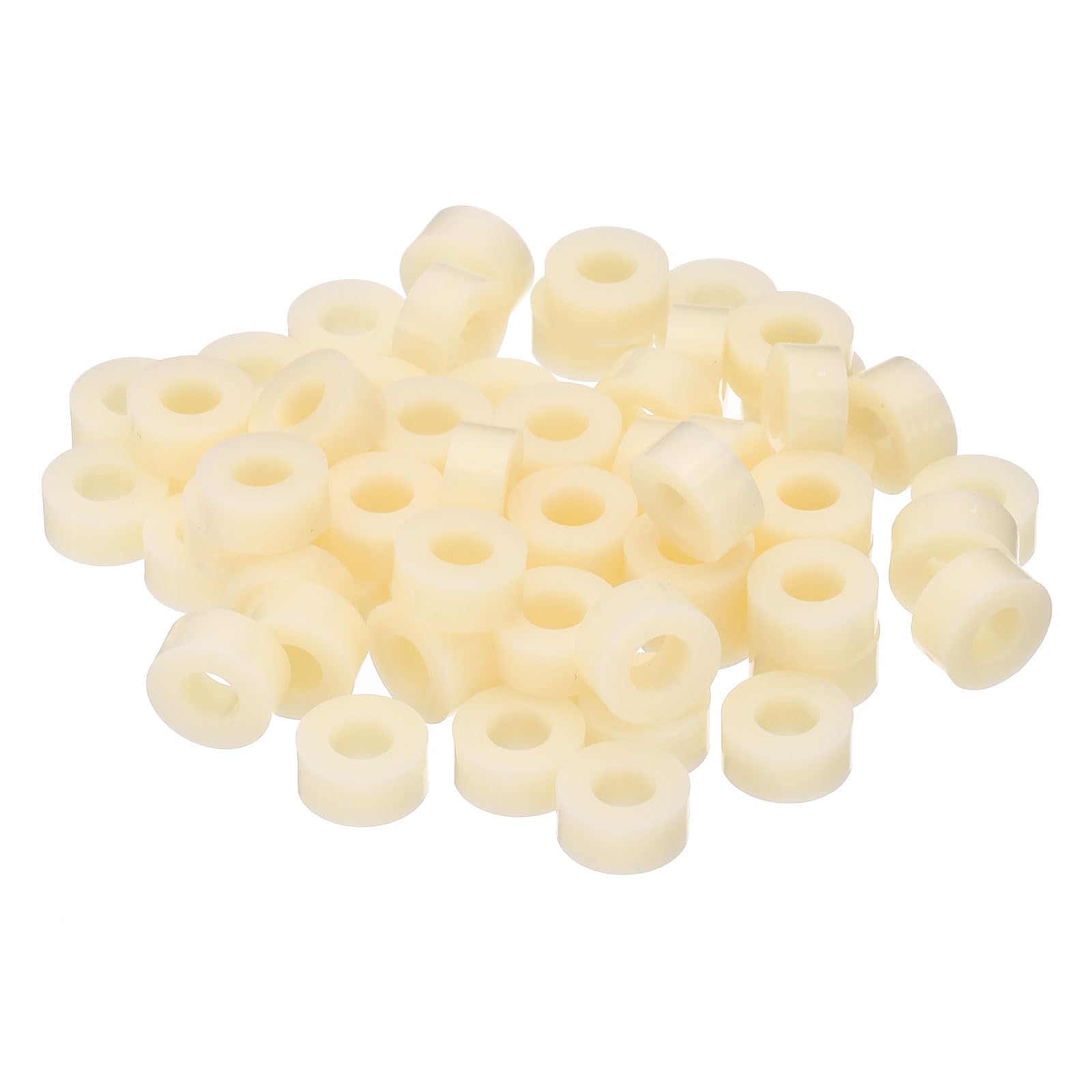 PATIKIL M5 Round ABS Spacers Washer Heavy Duty Spacers Never Rust, 60 Pcs 5.5mm ID, 11mm OD, 5mm Length Without Threaded,Switch and Receptacle Spacers Hardware for M5 Screws — image 1