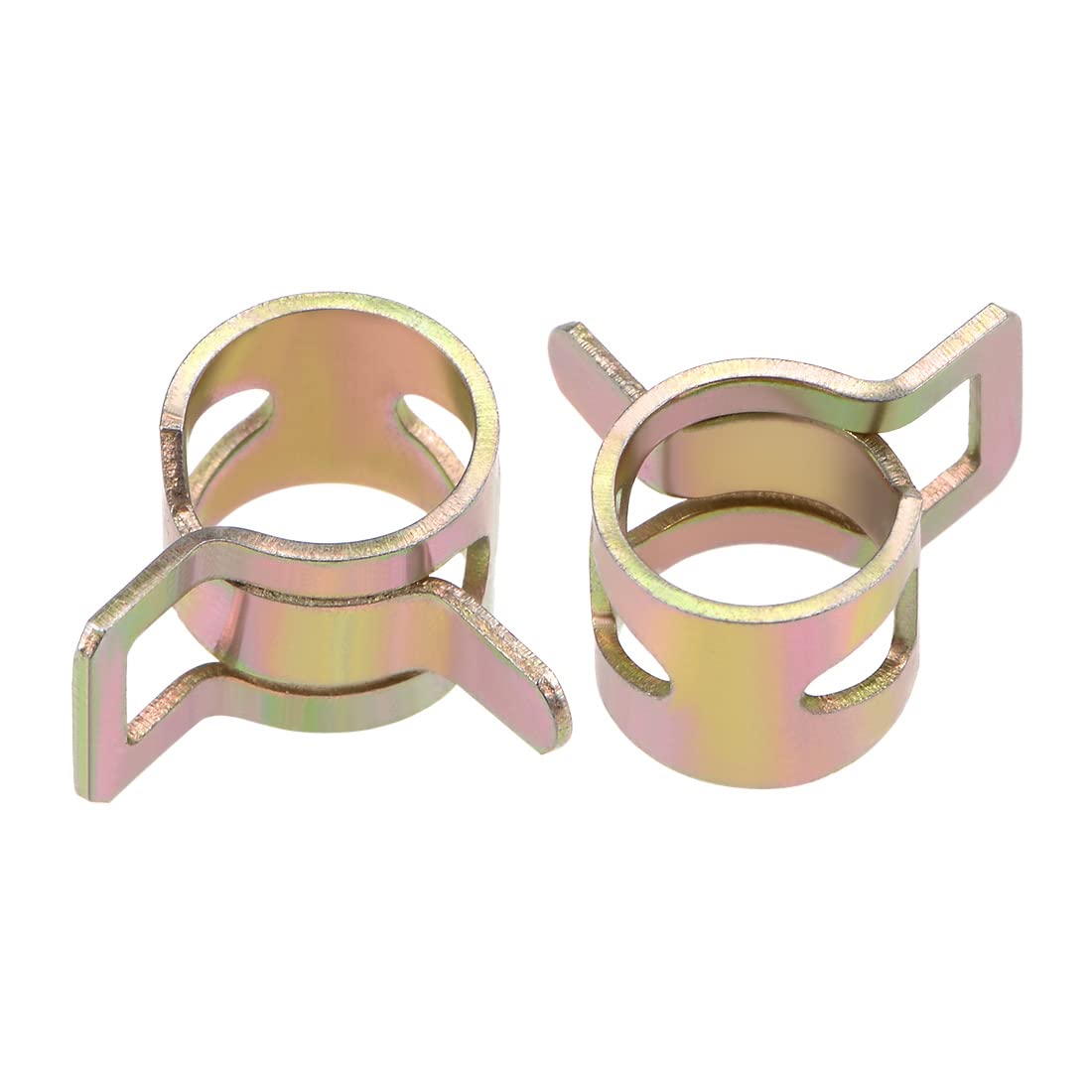 uxcell Spring Band Type Clamp 8mm Inner Dia Fit 8.5-9.2mm OD Hose Fuel Line Silicone Tube Clips Clamp Color-zinc Manganese Steel 10Pcs