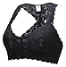 ANGOOL Padded/Unpadded Lace Halter Bralette Wireless Racerback Bra for Women