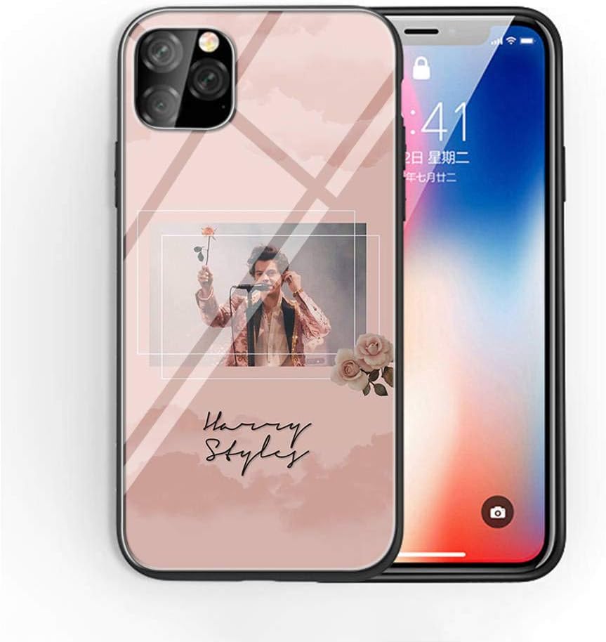 for iPhone XR Tempered Glass Phone Case A-134 One Direction Tattoos Harry Styles Soft Silicone TPU Cover