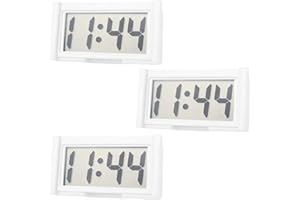 3-Pack Small Digital Clock, Car Dashboard Clock Battery Operated, Car Truck Dashboard Times Self-Adhesive Bracket Vehicle Aut