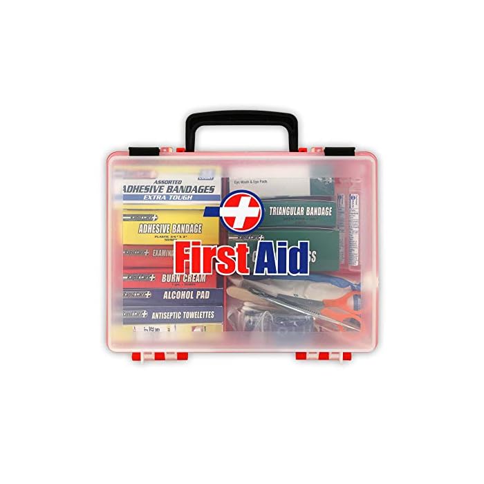 Rapid Care First Aid 81131 Premium 25 Person OSHA/ANSI Compliant Unitized First Aid Kit in Detachable Wall Mountable…