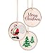 Caydo 20 Pcs 2.4-2.8 Inch Unfinished Wood Slices with Holes and 33 Feet Twine String for Home Hanging Decorations and Wedding Ornaments