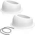 2 Pcs Universal Angled Speaker Enclosures Boxes Pods Surface Mount with Rubber Strip for Install 6.5 Inch Speakers or Smaller Custom Mount Door Kick Panel Rear Deck (White, Hole Cut)