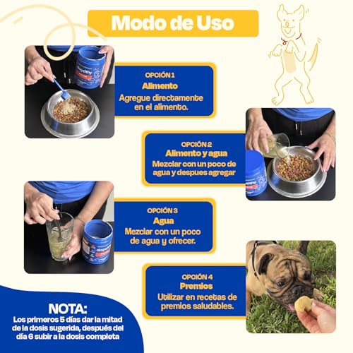 Dogelthy Multivitamin 20 en 1. Suplemento para Perros con con Glucosamina, Complejo B, Aceite de Krill, Vitaminas y Antioxidantes en Polvo. Complemento para Croquetas o Dieta Barf Sabor Cerdo de 270g