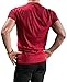 NITAGUT Mens Hipster Hiphop Holes Design T-Shirt Cotton Crewneck Tees Zipper Trim (Large/Chest 40-42, Red)