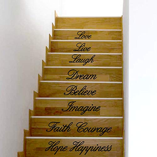 image for Iusun Sticker Iusun Hope Happiness Wall Sticker Stair Removable DIY Se