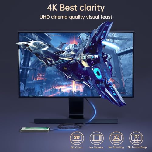ZeroneTeck USB C Cable 3ft, USB C 3.2 Gen 2X2 Cable, 4K Monitor Video Output, 20Gbps High Speed Data Transfer, 100W Fast Charging for Carplay iPhone 16, MacBook, Dell, ARZOPA, KYY for Portable Monitor