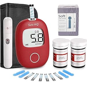 ZGYQGOO Blood Sugar Tester, Blood Glucose Monitors, Blood Sugar Tester Diabetes Testing Kitsmart Blood Sugar Glucose Meter for Diabetics with Codefree Test Strips and Lancets