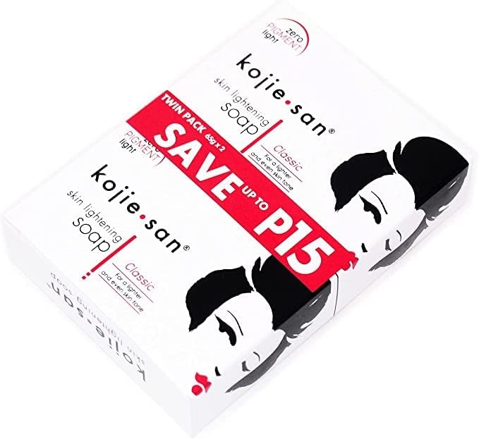 Kojie San Skin and Body Brightening Soap - Original Kojic Acid, Dark Spot Remover Bar Soap with Glycerin & Tea Tree Oil - 65g x 2 Bars