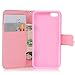 iPhone SE Case,iPhone 5S Case,iPhone 5 Case - Mavis's Diary 3D Handmade Wallet PU Leather with Bling Sparkly Diamonds Elegant Pink Flower with Butterfly Magnetic Clip Card Holders Soft TPU Inner Cover