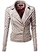 Awesome21 Women's Women's Classic Leather Moto Jacket with Furry Lining and Double Belt