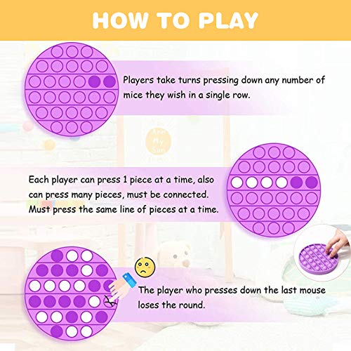 kytuwy Pop Fidget Toy Push Bubble Fidget Sensory Toy Stress Reliever Silicone Toy Autism Special Needs Fidgets for Kids Novelty Gifts for Kids and Adults Multicolor 2 Pack