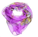 Bear Motion Collection - Womens 100% Silk Scarf with Butterfly Design (Medium (64
