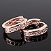 GULICX Jewelry Rose Gold Tone Hollow Clear CZ Zircon Fit Gorgeous Hoop Earring for girl