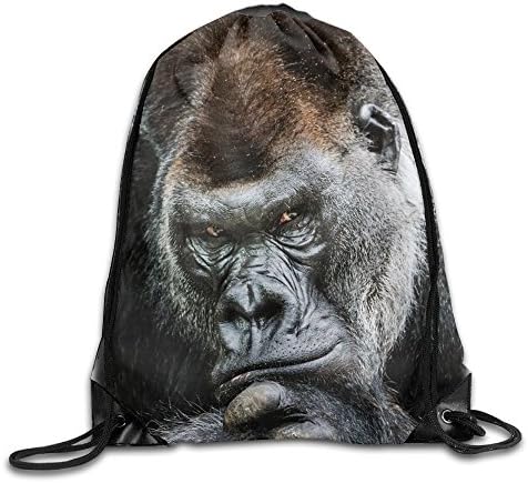 Gorilla Face Portrait Background Men & Women Sport Gym Sack Drawstring Backpack Travel Rucksack Shoulder Bags