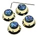 KAISH 4x Abalone Top Gold LP Top Hat Knobs with Set Screw Metal Bell Knobs for Guitar Bass with 6mm Shaft Pots