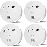 4 Pack Combination Smoke and Carbon Monoxide Detector Battery Operated, Travel Portable Photoelectric Fire&Co Alarm for Home, Kitchen