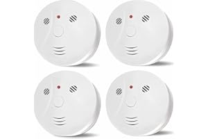 LECOOLIFE 4 Pack Combination Smoke and Carbon Monoxide Detector Battery Operated, Travel Portable Photoelectric Fire&Co Alarm for Home, Kitchen