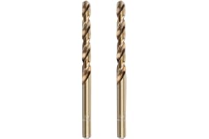 Gunpla 2 Pcs Cobalt Drill Bits 3/8 Inch, M35 HSS Imperial Straight Shank Jobber Drill Bit Set with OPP Bag Storage for Harden