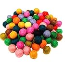 Yarn Place Felt Wool Balls - 200 Pure Wool Beads 10mm Mixed Colorful Colors