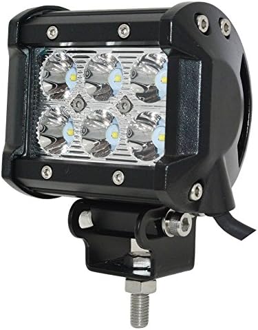 JAHURD 1 PCS 18W LED Car Lights Spot Beam Driving Fog Lights Bar bottom adjustable Bracket Waterproof Work for Off Road SUV, 4X4 Cars, Jeep, Boat, Outdoor