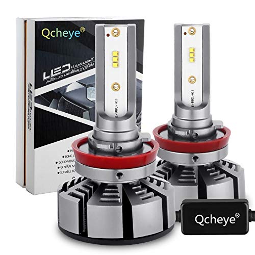QCHEYE LED Headlight Bulbs Conversion Kit H11(H8,H9) – PHILIPS Chips 12000Lm 6000K Cool White,High/Low Beam/Fog Light Bulbs – 2 Yr Warranty