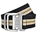 Ayliss Fashion D-Ring Buckle Thicken Canvas Belt Casual Waistband (Stripe Black)