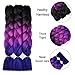 SuCoo Synthetic Braiding Hair Extensions 3 Tone Hair Braids High Temperature Ombre Jumbo Crochet Twist Hair Braiding With Small Free Gifts 24inch 3pcs/lot(Black/Purplish Red/Sapphire Blue)