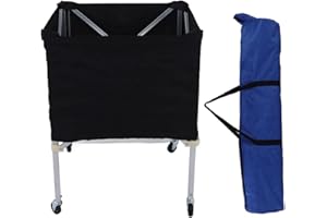 Foldable Ball Cart Wheeled Ball Cart Foldable Portable Ball Storage Cart for Basketball Soccer Volleyball