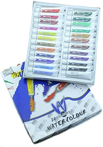 24-Tubes Water Color Paint Set, 12ml Professional Grade Painting Kit For Painting Canvas, Clay, Fabric, Nail Art, Ceramic & Crafts - Great For Kids & Adults (24 mixed colors)