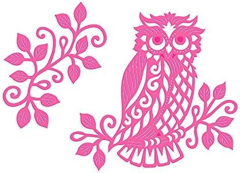 Sweet Dixie Owl and Branch Die, Grey, 23.3 x 13 x 0.8 cm