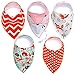 Baby Bandana Drool Bibs +1 Pacifier Clip in a Gift Box, Pack of 4+1 Premium Quality for Boys and Girls, Organic Cotton