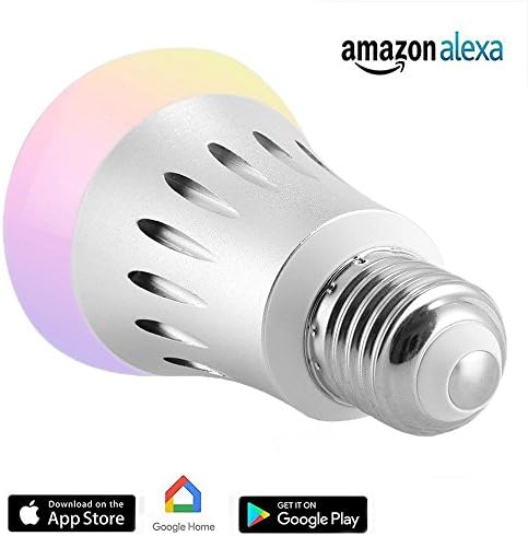 Smart LED Bulb Wi-Fi Light Multicolored RGB LED Bulbs Dimmable 60W Equivalent(9W) Smartphone Controlled Daylight &amp; Night Light Home Lighting Compatible with Alexa(1 Pack)