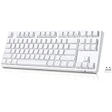 Wireless Mechanical Keyboard, VELOCIFIRE TKL02WS 87 Key Tenkeyless Ergonomic with Linear Red Switches, and White LED…
