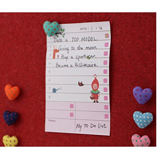 NUOLUX 36pcs Cute Thumbtack Pushpins Polka Dots Heart Shape Pins Decorative DIY Tool for School Home and Office Use (Random Color)