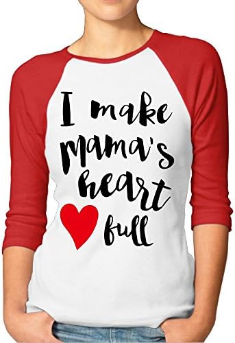Woman I Make Mama's Heart Full Saying Cotton 3/4 Raglan Shirts Baseball Shirts