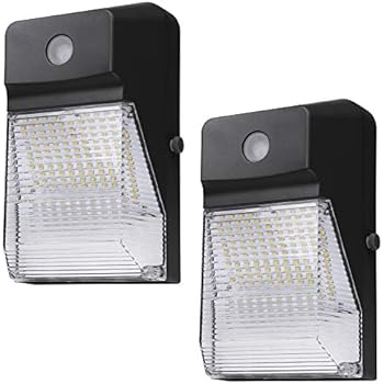 Hyperikon LED Wall Pack Outdoor Light, 15W, Security Wall Sconce Fixture, Photocell Included, Clear, UL, 2 Pack