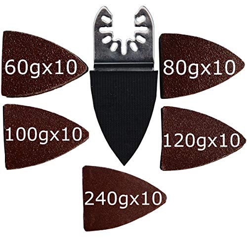 XXGO 51 Pcs Finger Oscillating Multi Tool Sanding Pads Accessories Kits