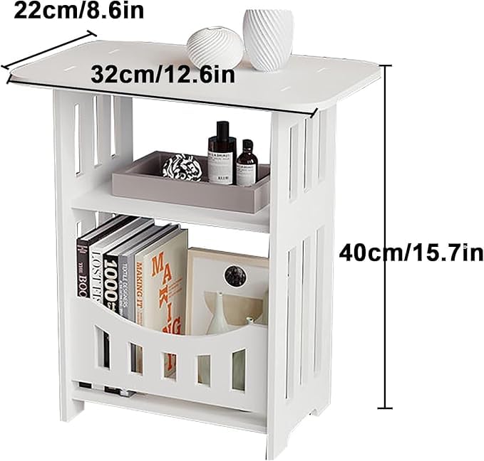 Simple Bedside Tables Small Nightstand for Bedroom, Bedside, Nightstands Storage Shelf, Sofa Table for Small Space,Double Layer.