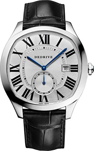 Renowed French luxury Design DRIVE DE Roman numerals Watch mechanical movement Sapphire crystal Steel Case Black alligator skin Leather strap