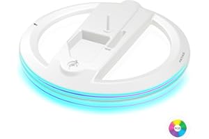 AJKTHGE RGB Vertical Stand for PS5/PS5 Slim/Pro Console, Compatible with PS5/PS5 Slim/PS5 Pro Disc and Digital, Led RGB Base Stand with 14 Light Mode for PlayStation 5 Slim/Pro Console, White